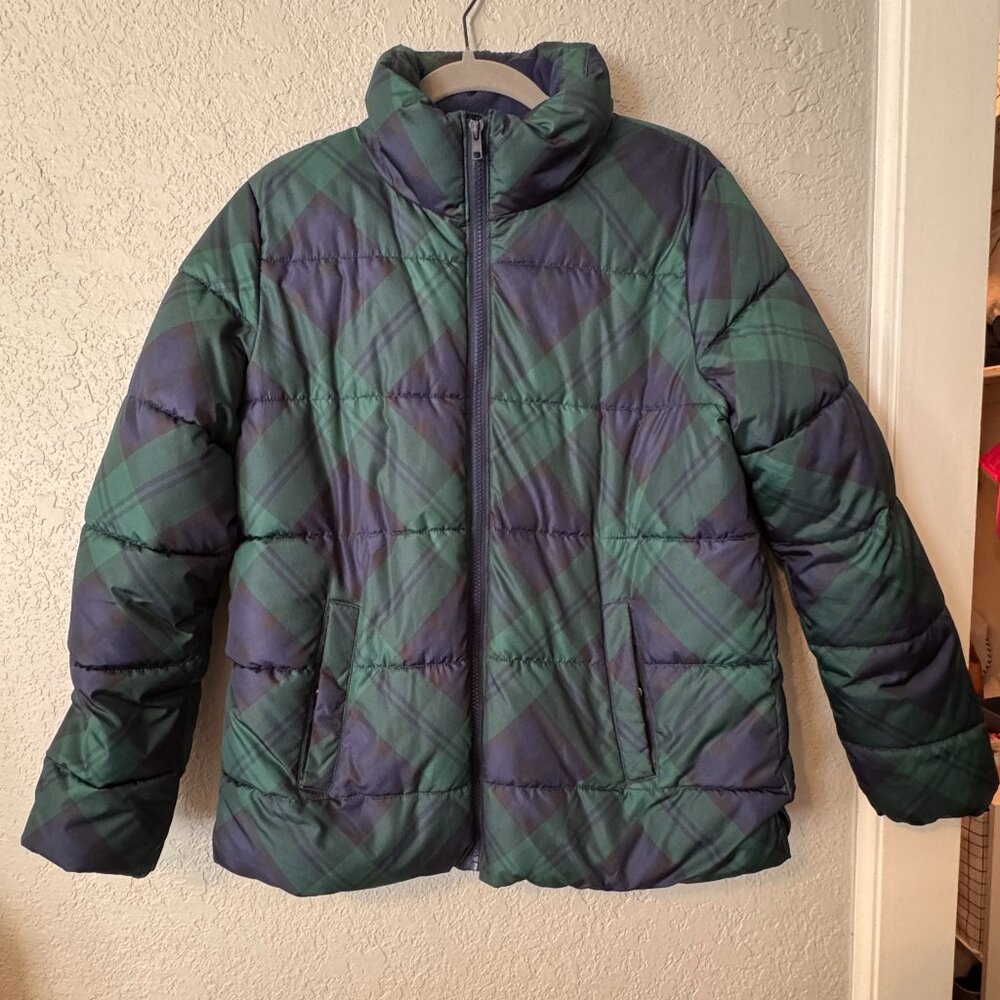 Old navy blue and Green Plaid Puffer Jacket